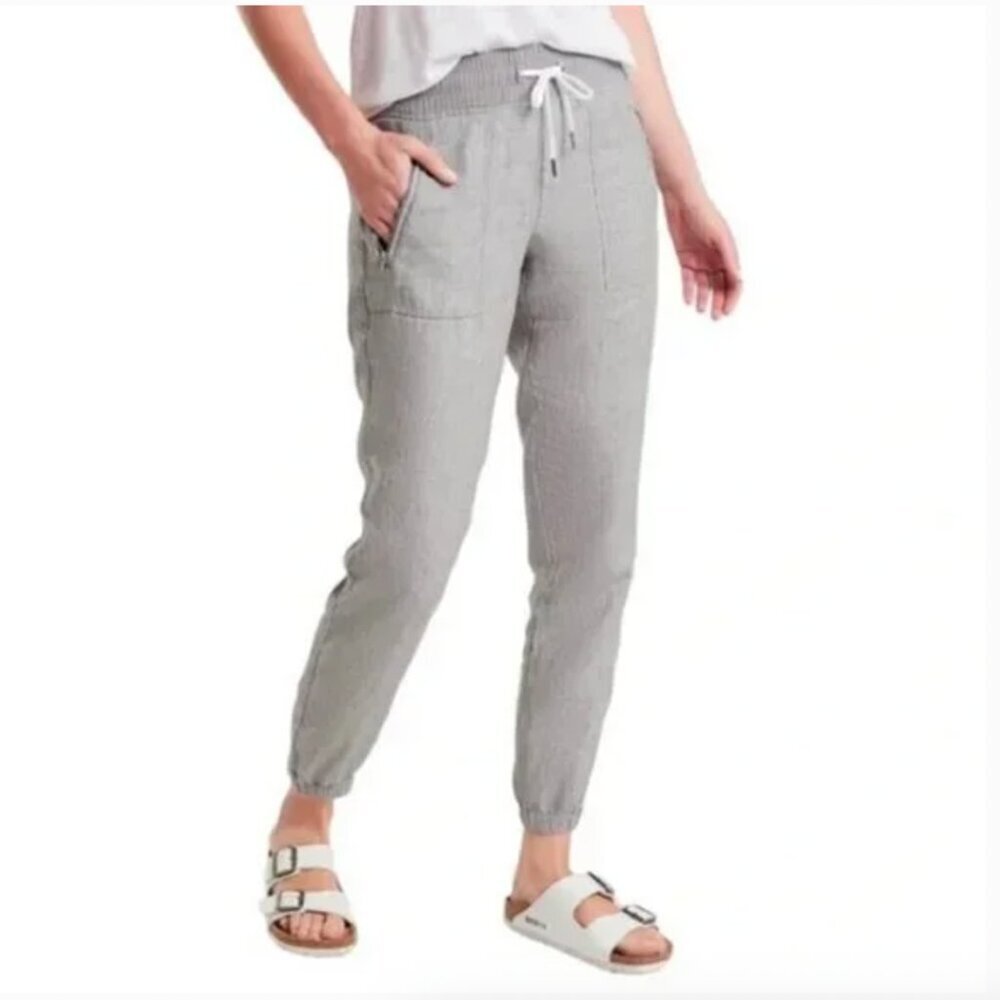 Athleta Cabo Linen Jogger pants in Grey